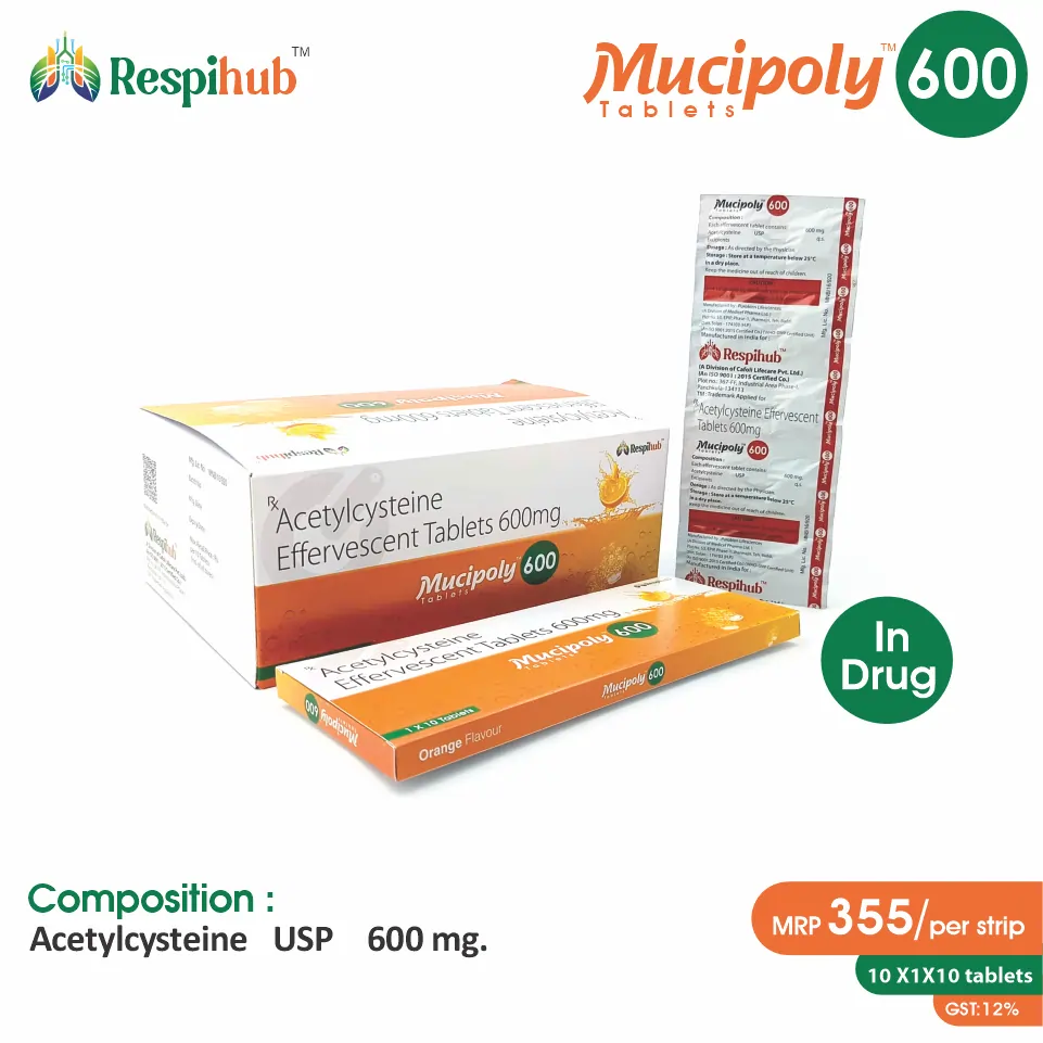 Acetylcysteine 600mg Effervescent Tablet in PCD Pharma Franchise at Best Price
